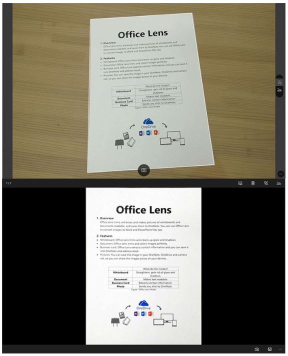 Microsoft Office 365 Função Office Lens
