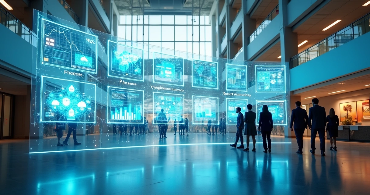 Painel de gestão empresarial integrado com módulos do Dynamics 365 interligados