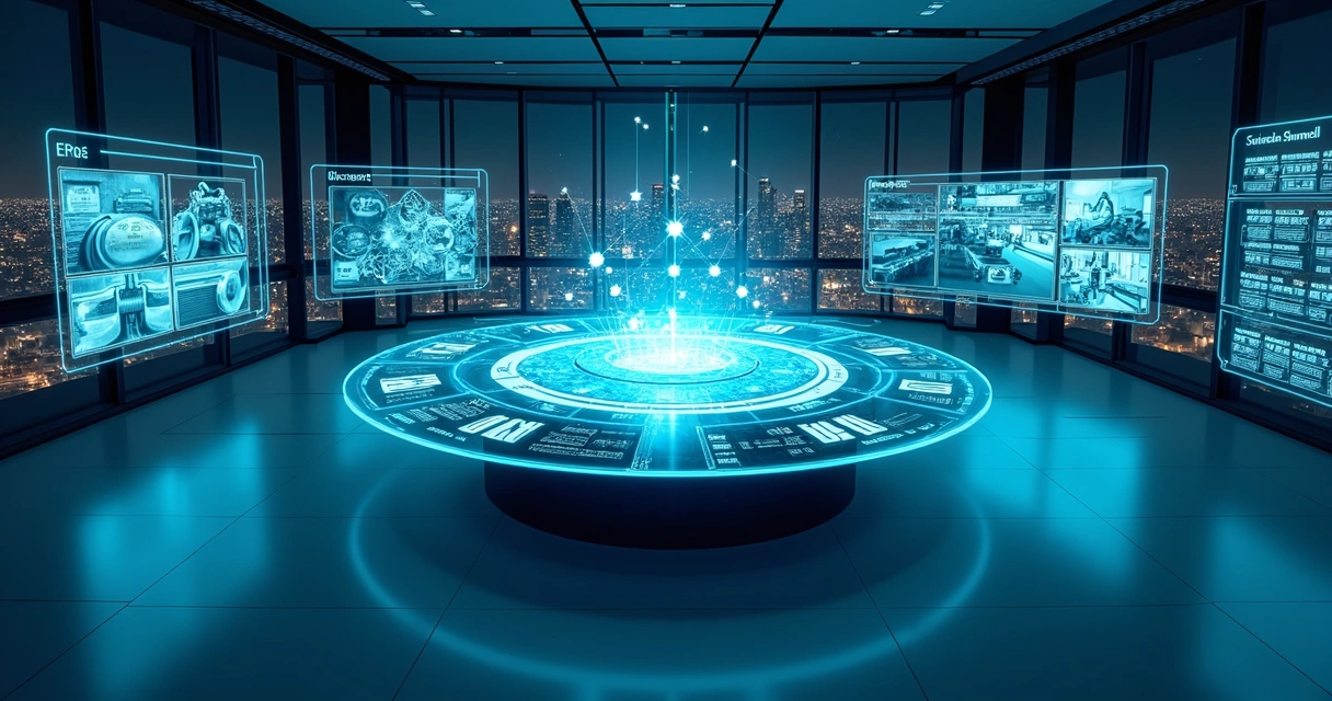 Centro de controle digital integrando setores empresariais com soluções Microsoft