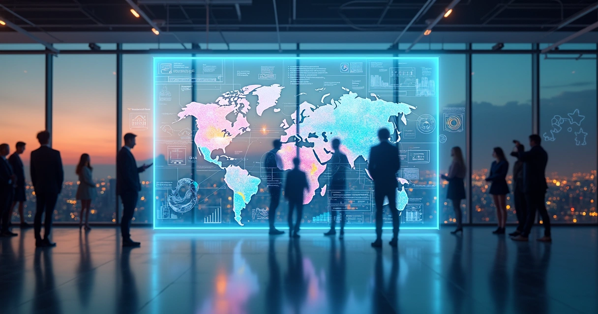 Tela flutuante de ERP Microsoft integrando setores da empresa